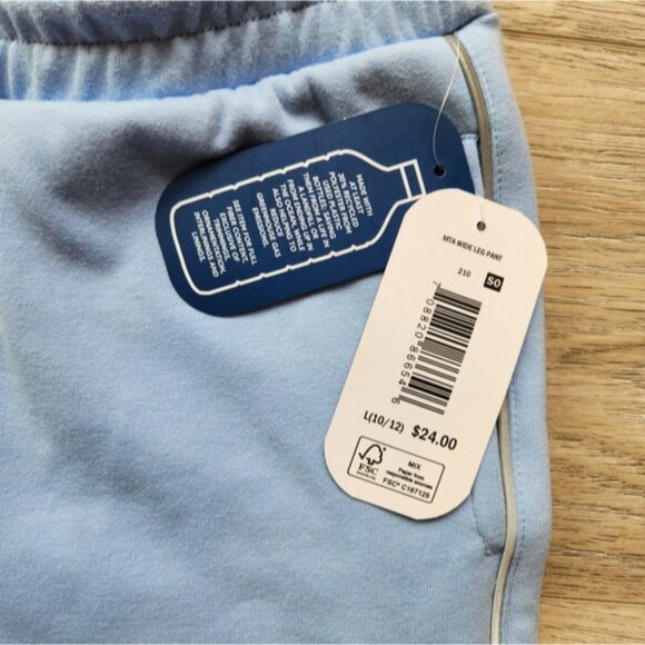 MTA Sport Blue Pants Girls Large 10-12 Wide Leg Nwt Athleisure Lounge - Picture 11 of 15